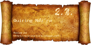 Quiring Nóra névjegykártya