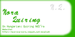 nora quiring business card